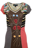 Lcap sleeve embroidery dresses