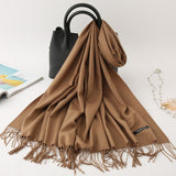 2020 women scarf soild winter cashmere scarves for ladies neck warm pashmina long shawl wraps bandana foulard female head hijab