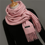 2020 women scarf soild winter cashmere scarves for ladies neck warm pashmina long shawl wraps bandana foulard female head hijab