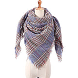 2019 women scarf fashion plaid winter scarves for ladies cashmere shawls wraps warm neck Triangle Bandage pashmina