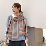 2020 New Winter Scarf Iron Tower Cashmere Shawl Women's Warm Double-Sided Thick Foulard Lady Fashion Bandana Female Pashmina