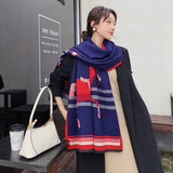 2020 Luxury Brand Scarf Hijab Women Winter Cashmere Thick Shawl Warm Bandana Scarves Female Pashmina Blanket